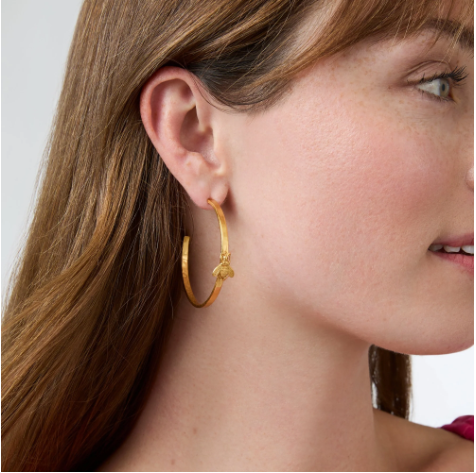 Julie Vos Bee Hoop Earrings, Medium