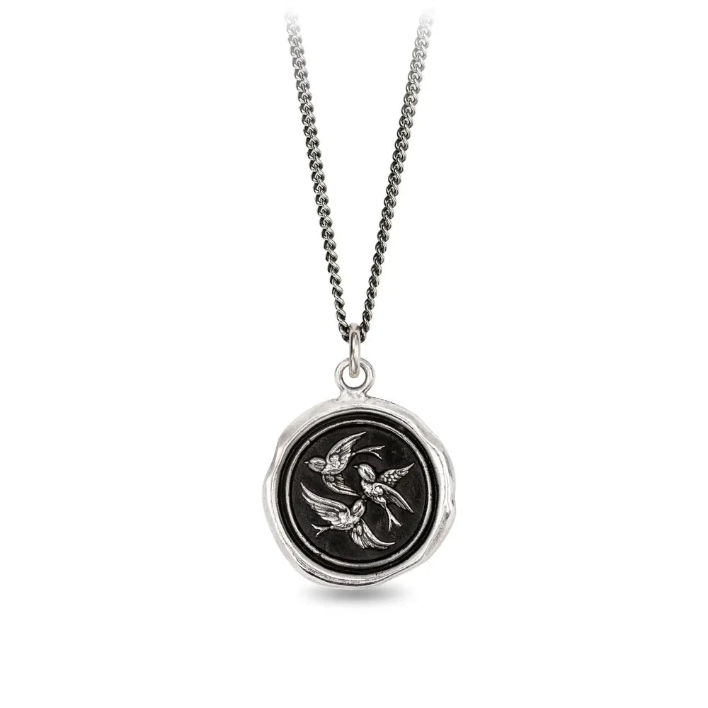 Pyrrha Sterling Silver "Birds of a Feather" Talisman Pendant Necklace