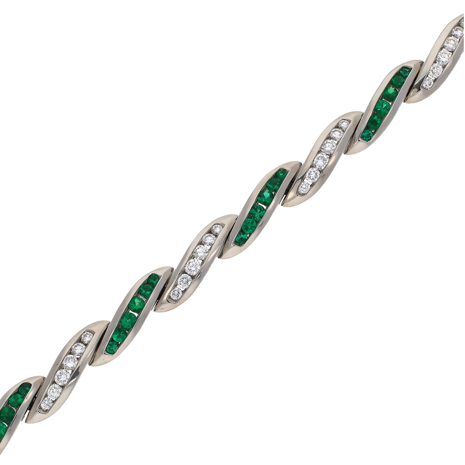 Emerald and Diamond Platinum Bracelet