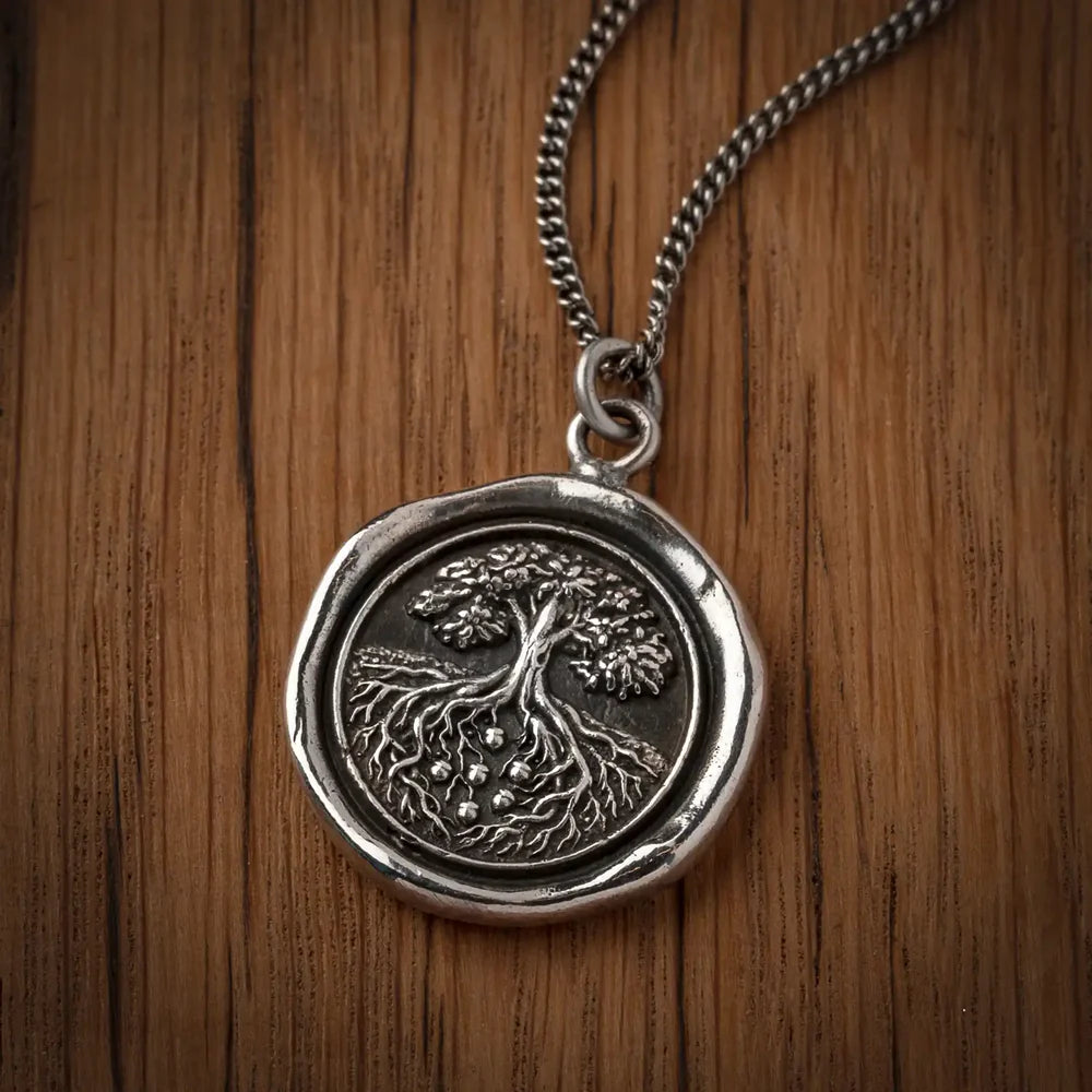 Pyrrha Sterling Silver "Family Roots" Talisman Pendant 18 Inch Necklace