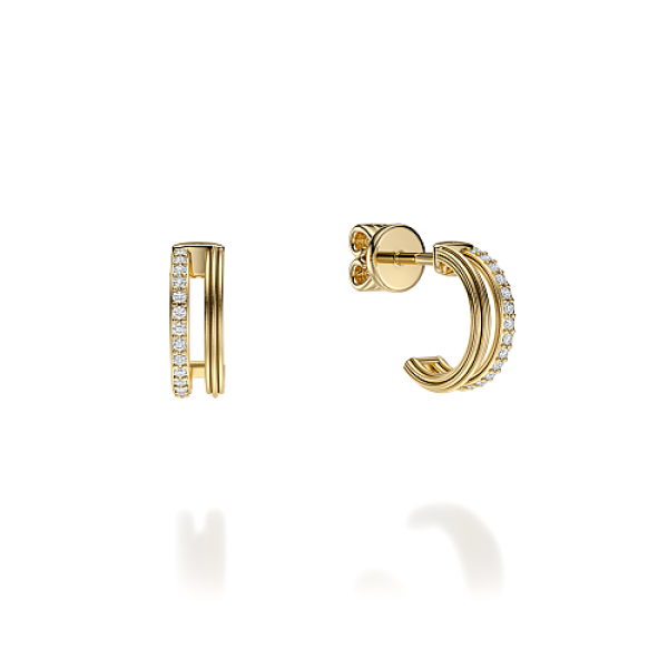 Noam Carver Fine Jewelry 14K Yellow Gold Diamond Hoop Earrings