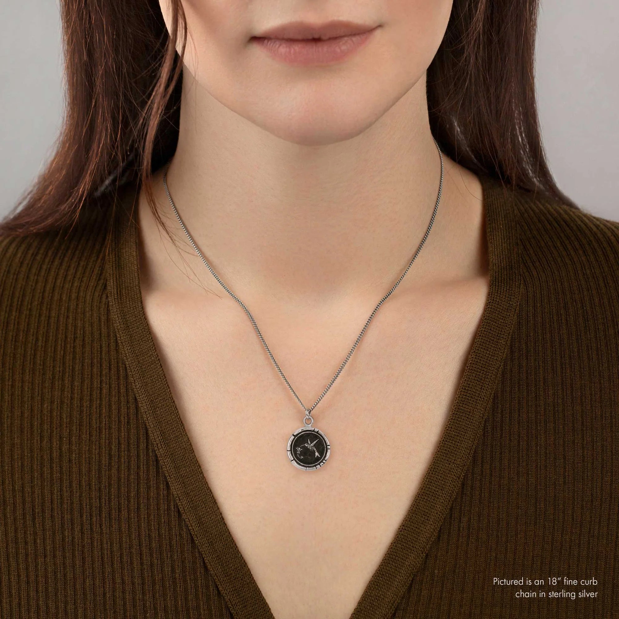 Pyrrha Sterling Silver "Hummingbird" Talisman Pendant Necklace
