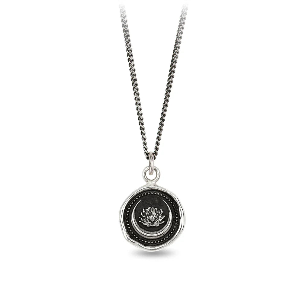 Pyrrha Sterling Silver "Lotus Flower" Talisman Pendant Necklace