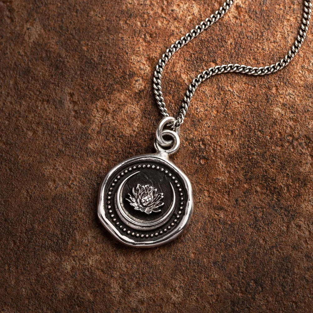 Pyrrha Sterling Silver "Lotus Flower" Talisman Pendant Necklace