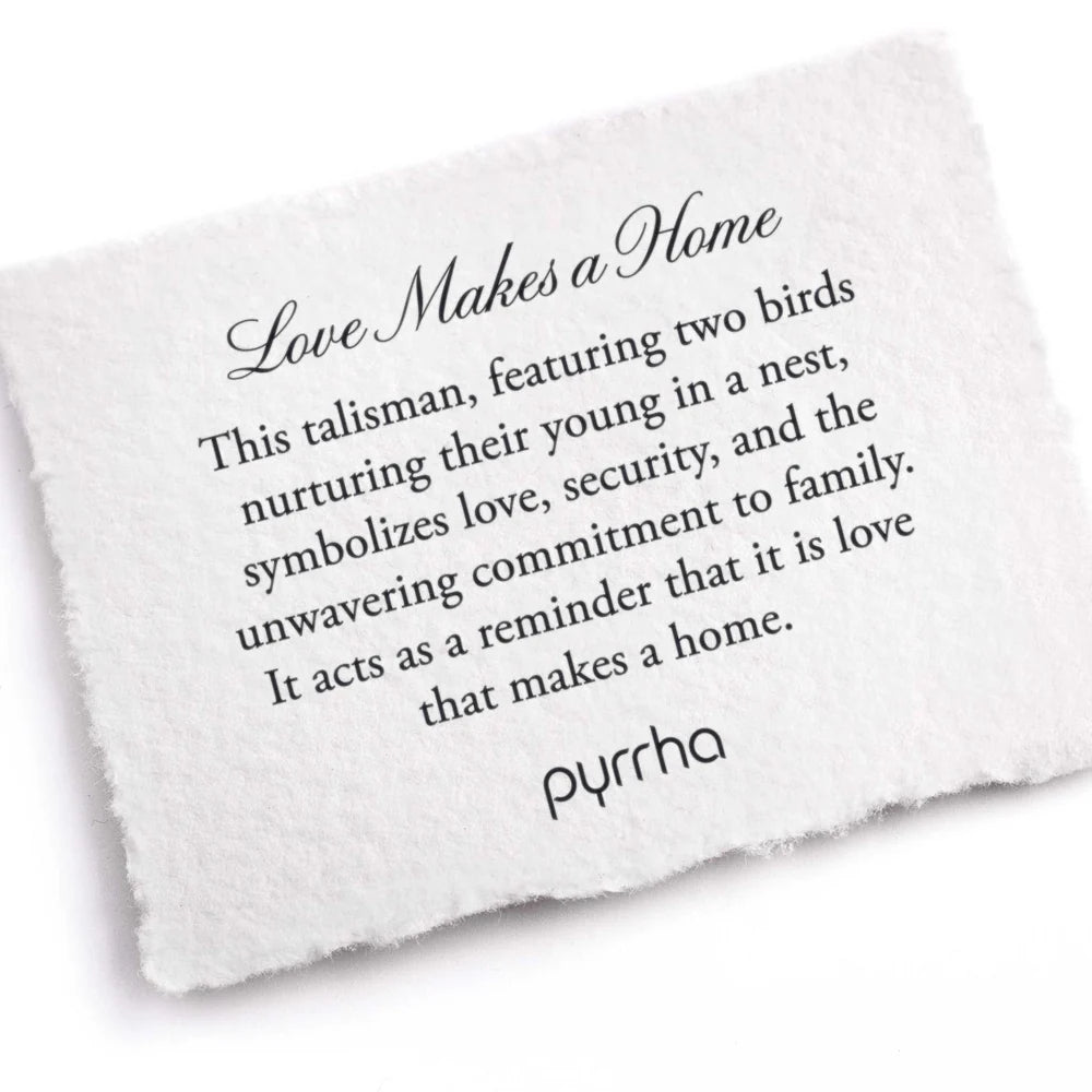 Pyrrha Sterling Silver "Love Makes A Home" Talisman Pendant 18" Necklace