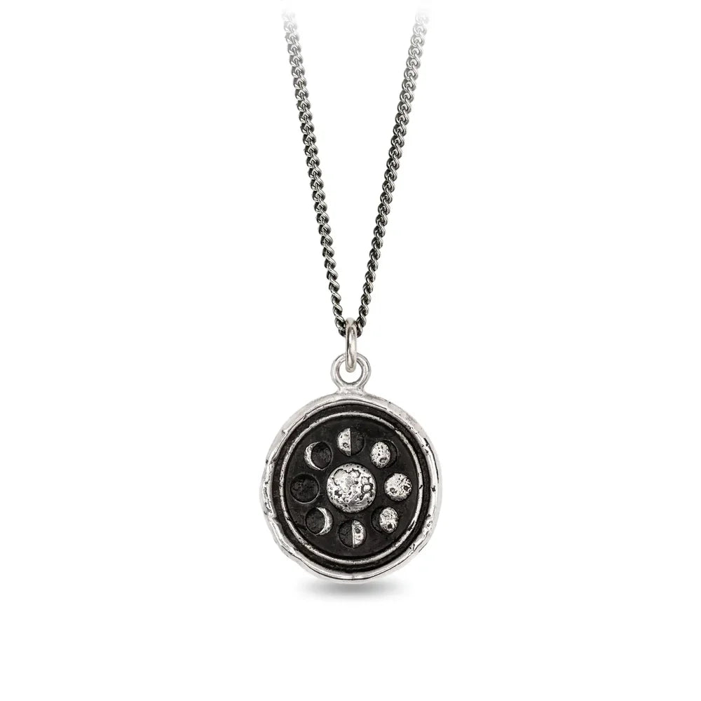 Pyrrha Sterling Silver "Moon Phases" Talisman Pendant Necklace