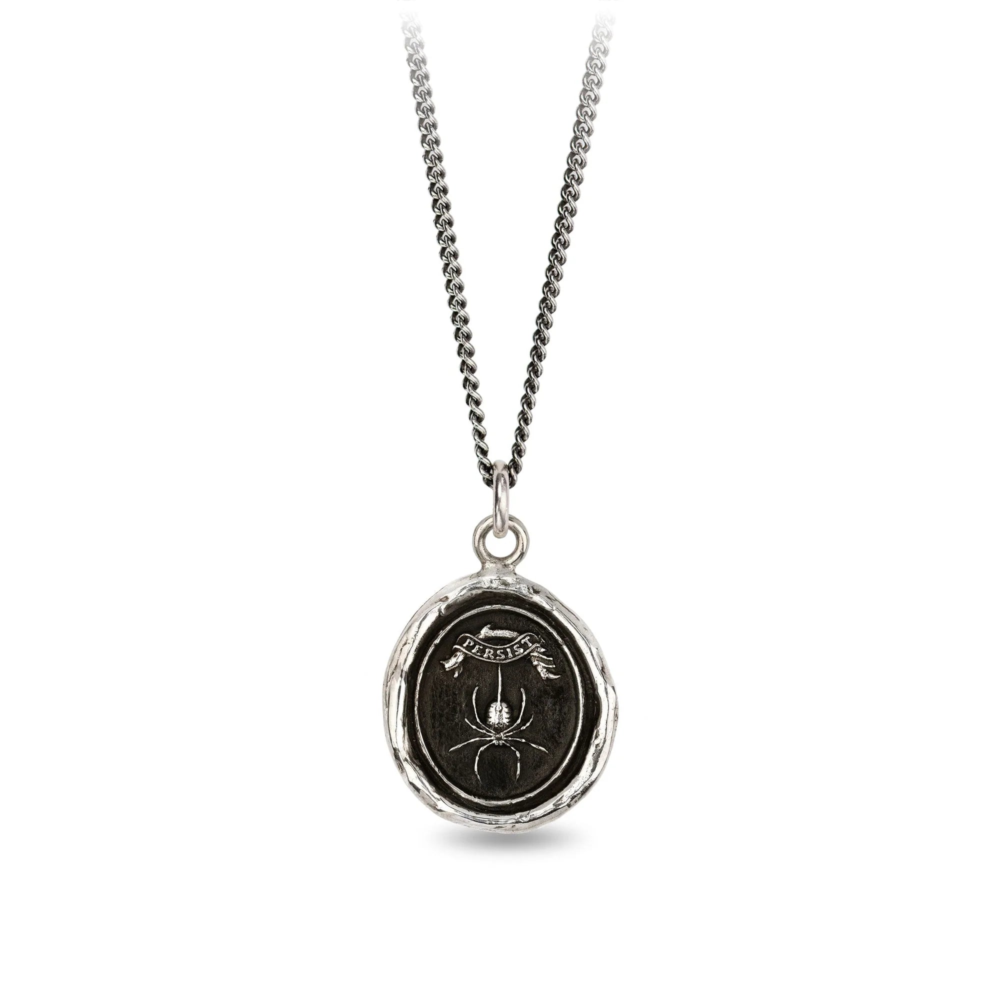 Pyrrha Sterling Silver "Persist" Talisman Pendant 18" Necklace