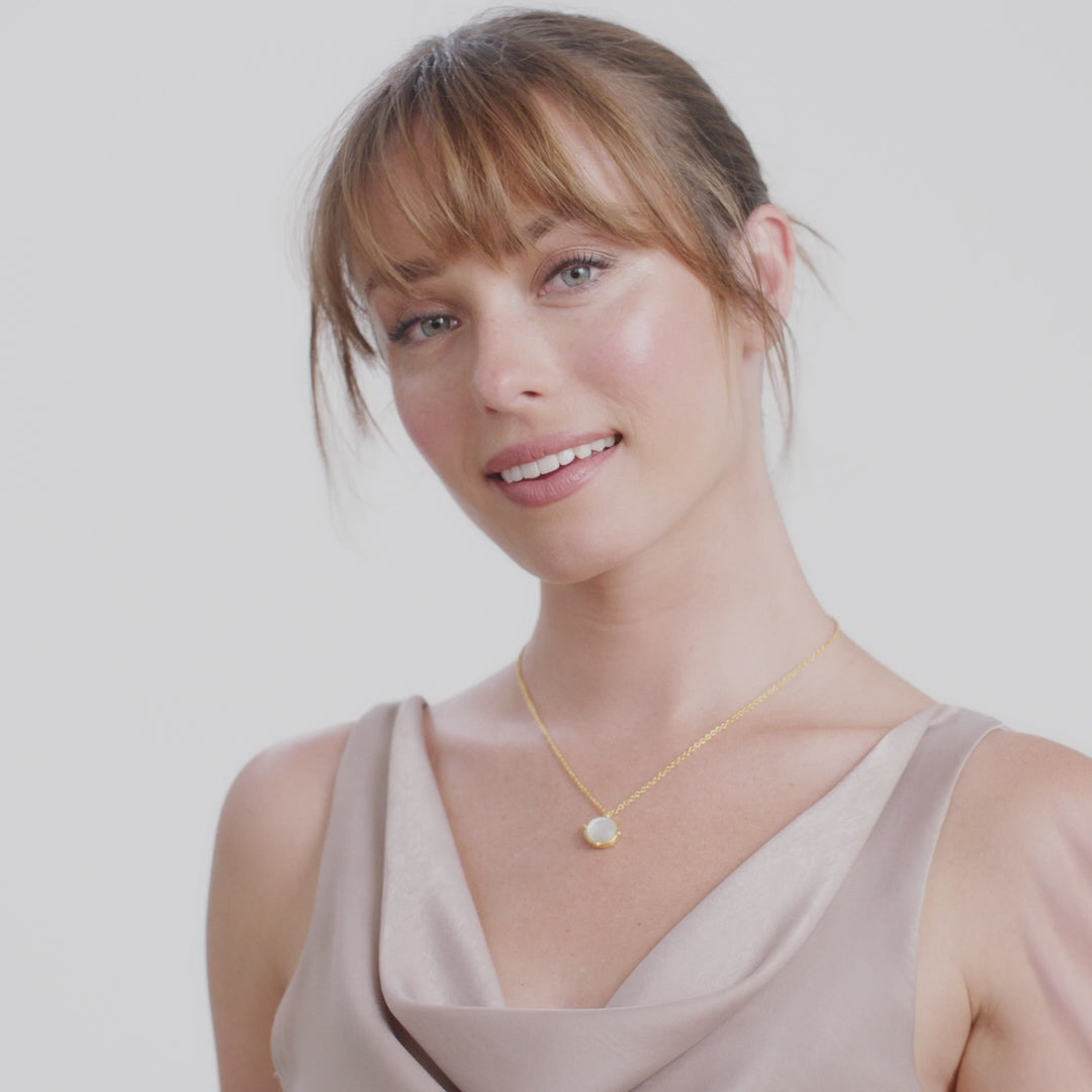 Julie Vos Honeybee Solitaire Turquoise Blue Pendant Adjustable Length Necklace