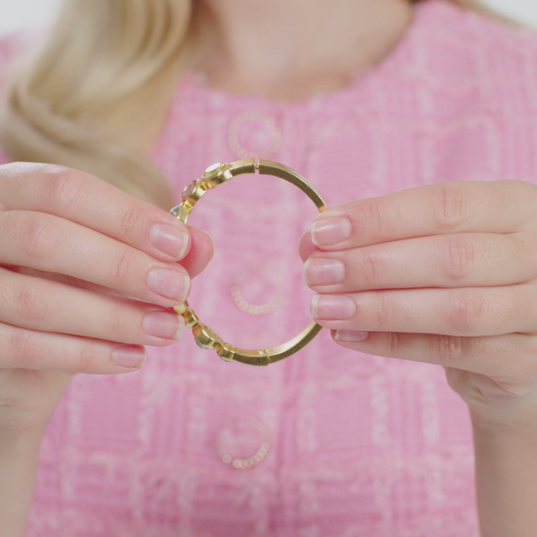 Julie Vos Kaleidoscope Multi-Color Stone Hinged Bangle Bracelet