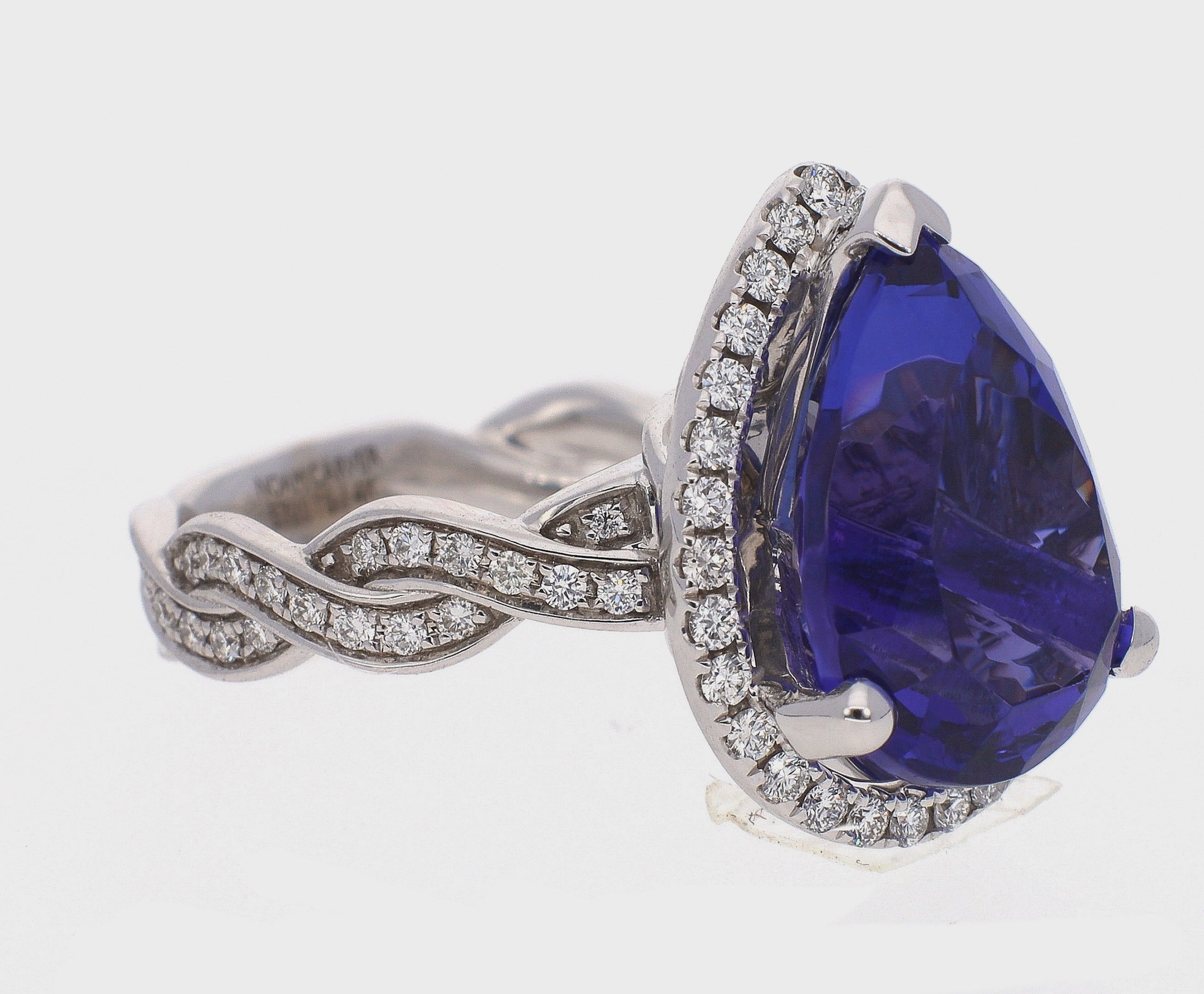 14K White Gold Tanzanite and Diamond Ring