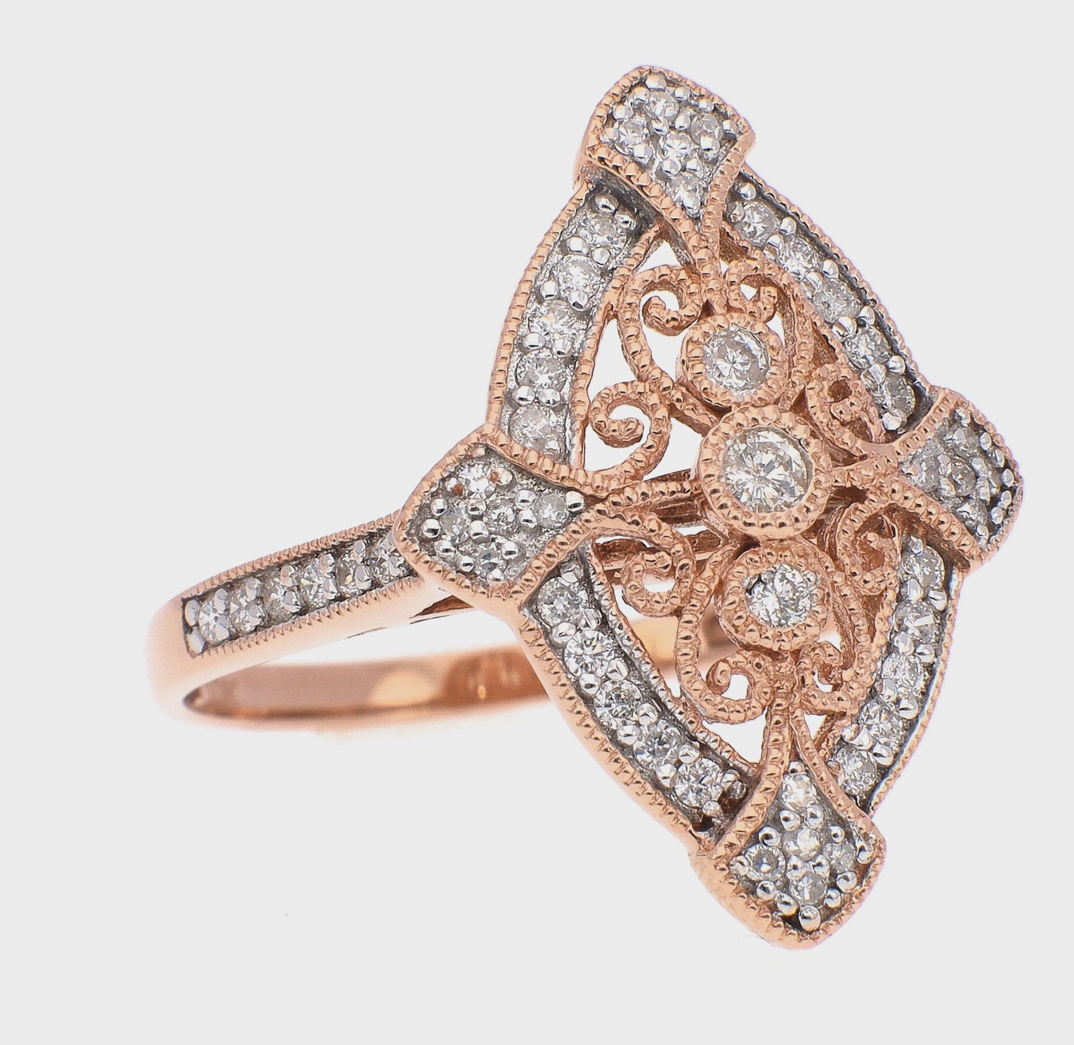 10K Rose Gold Diamond Ring