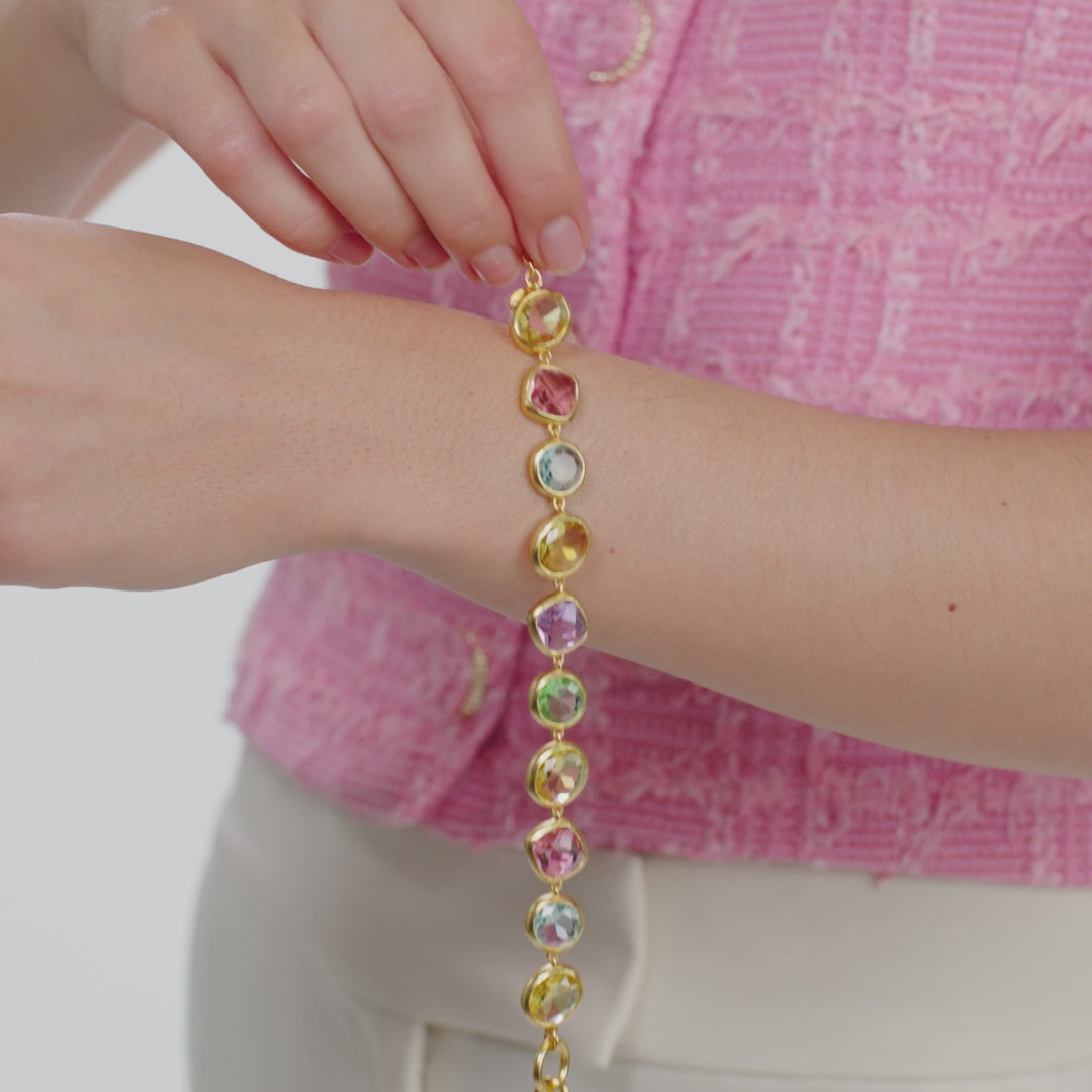 Julie Vos Kaleidoscope Multi-Color Stone Tennis Bracelet