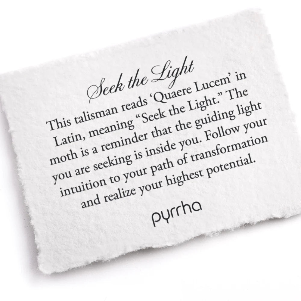 Pyrrha Bronze "Seek The Light" Talisman Pendant Necklace