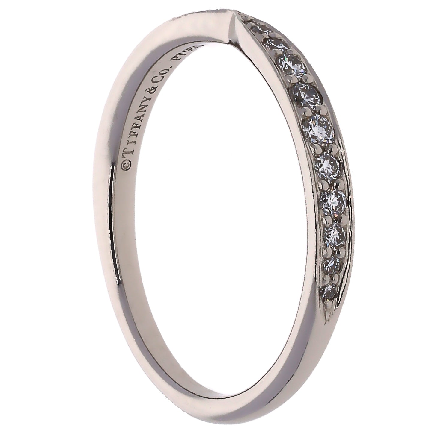 Tiffany & Co. Platinum 1.54ct Oval Diamond Engagement and Wedding Ring Set