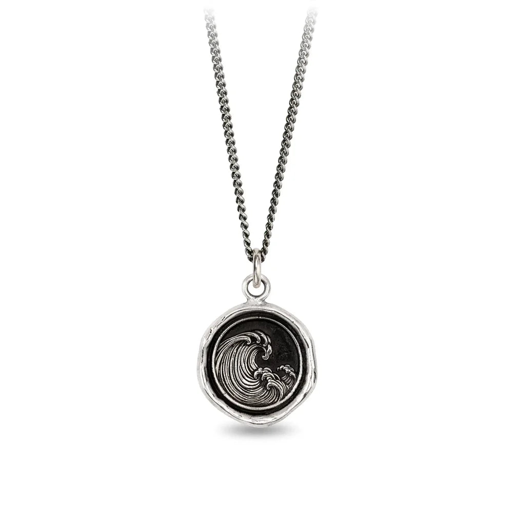 Pyrrha Sterling Silver "Wave" Talisman Pendant Necklace