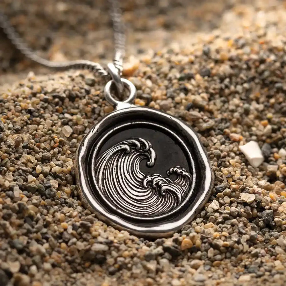 Pyrrha Sterling Silver "Wave" Talisman Pendant Necklace