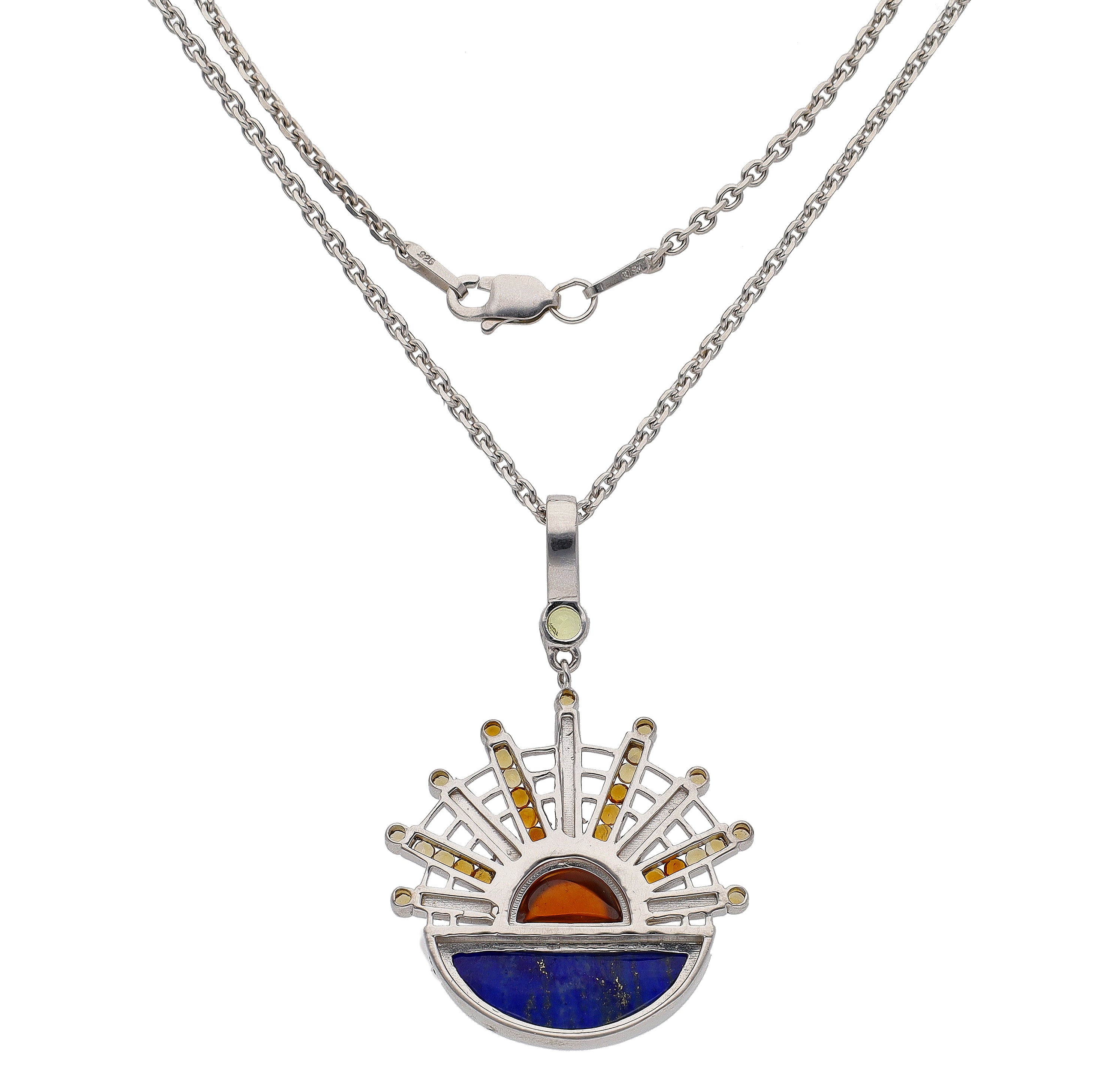 Martha Seely Design Sterling Silver Sunset & Ocean Pendant on 18" Chain