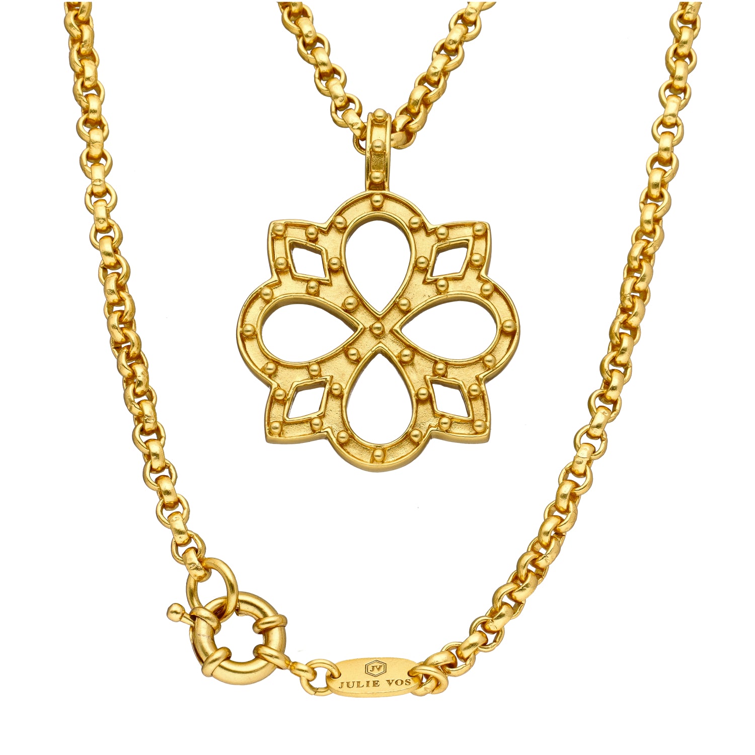 Julie Vos SoHo Collection Quatrefoil Pendant on 36" Chain