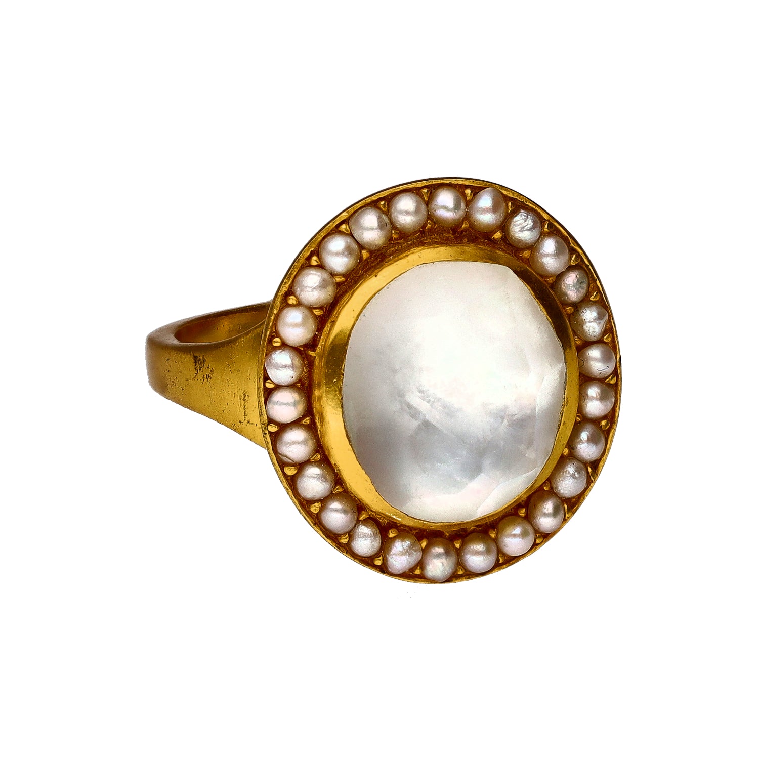 Julie Vos Juliet Oval Gemstone & Freshwater Pearls Ring