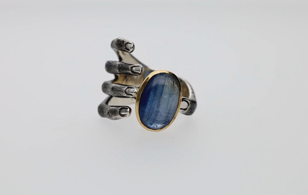 Bora Jewelry of Brooklyn Oxidized Sterling Silver & Bronze Sapphire Ring